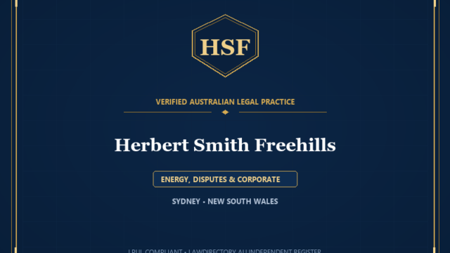 Herbert Smith Freehills — ENERGY, DISPUTES & CORPORATE, SYDNEY • NEW SOUTH WALES