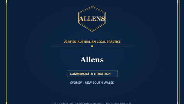 Allens — COMMERCIAL & LITIGATION, SYDNEY • NEW SOUTH WALES