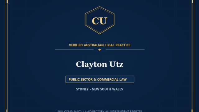 Clayton Utz — PUBLIC SECTOR & COMMERCIAL LAW, SYDNEY • NEW SOUTH WALES