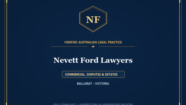 Nevett Ford Lawyers — COMMERCIAL, DISPUTES & ESTATES, BALLARAT • VICTORIA