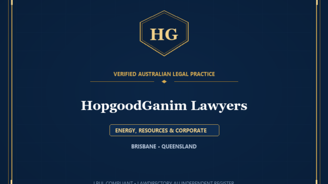 HopgoodGanim Lawyers — ENERGY, RESOURCES & CORPORATE, BRISBANE • QUEENSLAND