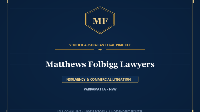 Matthews Folbigg Lawyers — INSOLVENCY & COMMERCIAL LITIGATION, PARRAMATTA • NSW