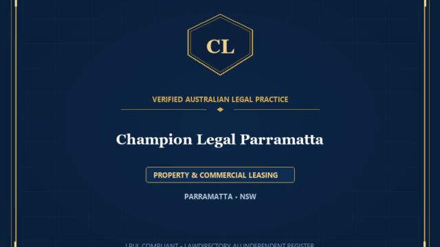Champion Legal Parramatta — PROPERTY & COMMERCIAL LEASING, PARRAMATTA • NSW