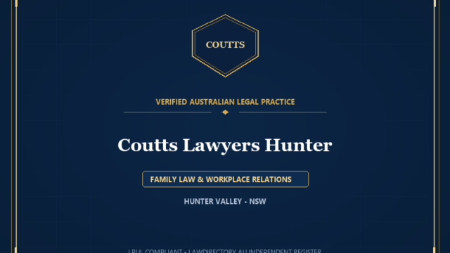 Coutts Lawyers Hunter — FAMILY LAW & WORKPLACE RELATIONS, HUNTER VALLEY • NSW