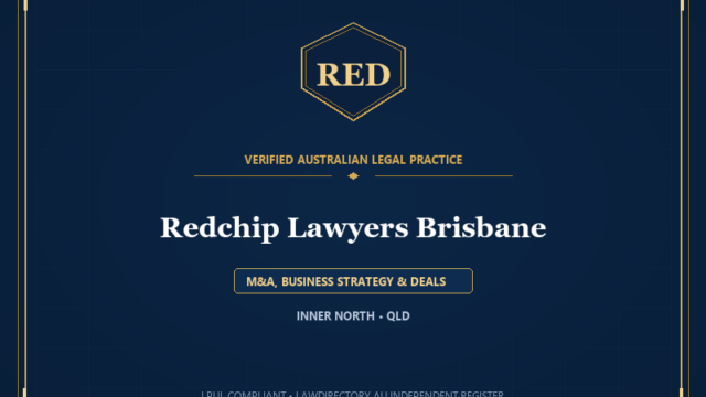 Redchip Lawyers Brisbane — M&A, BUSINESS STRATEGY & DEALS, INNER NORTH • QLD