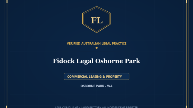 Fidock Legal Osborne Park — COMMERCIAL LEASING & PROPERTY, OSBORNE PARK • WA