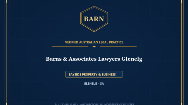 Barns & Associates Lawyers Glenelg — BAYSIDE PROPERTY & BUSINESS, GLENELG • SA