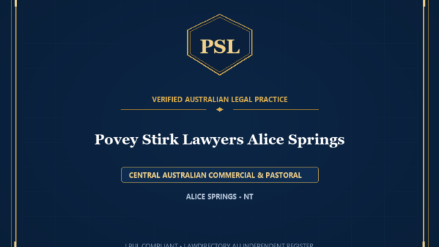 Povey Stirk Lawyers Alice Springs — CENTRAL AUSTRALIAN COMMERCIAL & PASTORAL, ALICE SPRINGS • NT