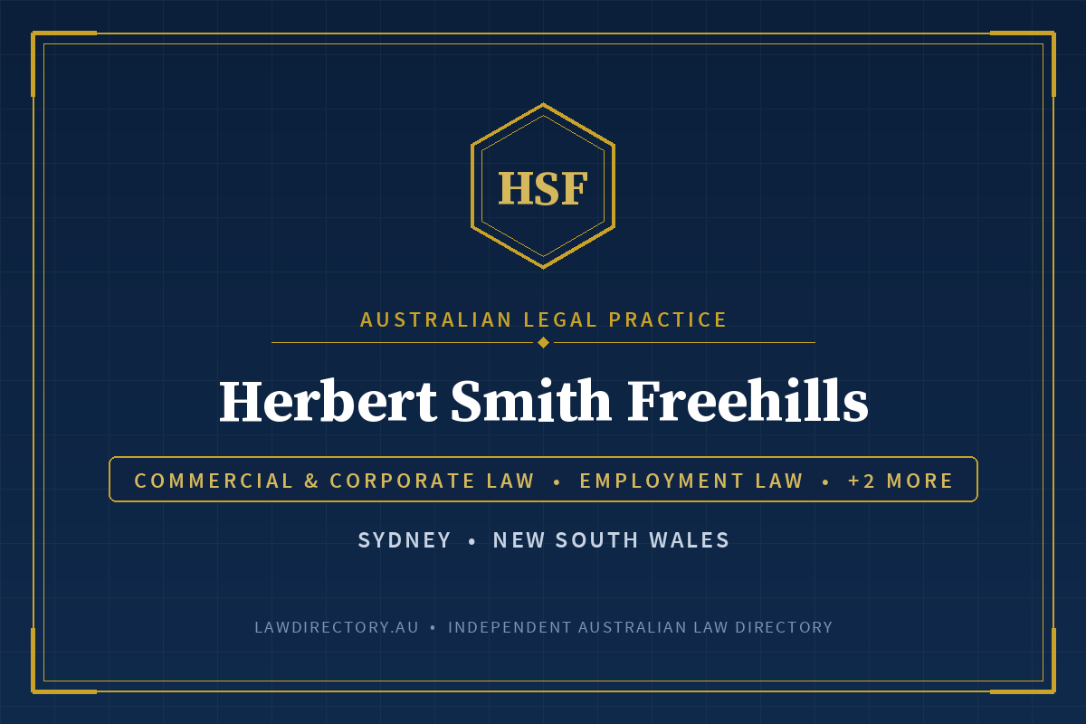 Herbert Smith Freehills — ENERGY, DISPUTES & CORPORATE, SYDNEY • NEW SOUTH WALES