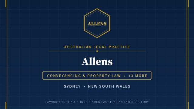 Allens — listing card on LawDirectory.au