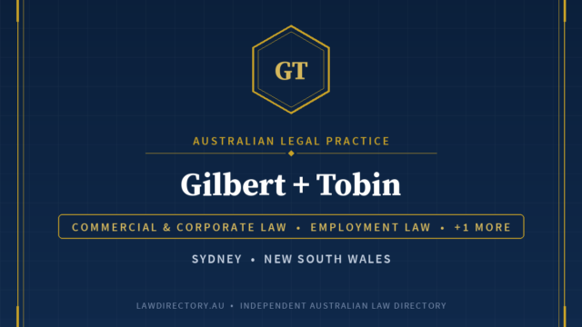 Gilbert + Tobin (G+T) — listing card on LawDirectory.au