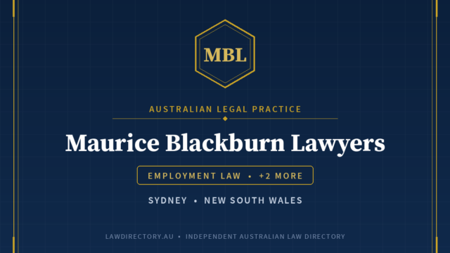Maurice Blackburn Lawyers Sydney — listing card on LawDirectory.au