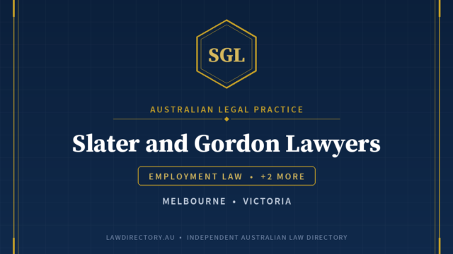 Slater and Gordon Lawyers Melbourne — listing card on LawDirectory.au