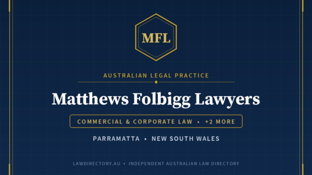 Matthews Folbigg Lawyers — listing card on LawDirectory.au