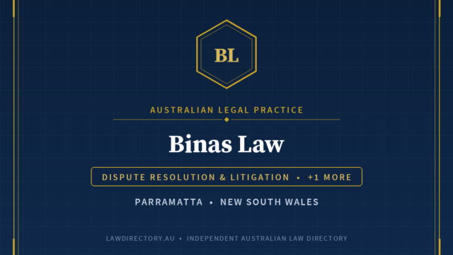 Binas Law Parramatta — listing card on LawDirectory.au