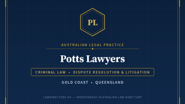 Potts Lawyers Gold Coast — listing card on LawDirectory.au