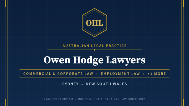 Owen Hodge Lawyers Sydney — listing card on LawDirectory.au