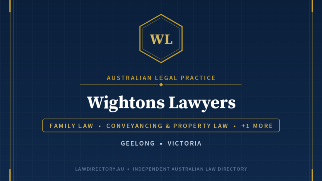 Wightons Lawyers Geelong — listing card on LawDirectory.au