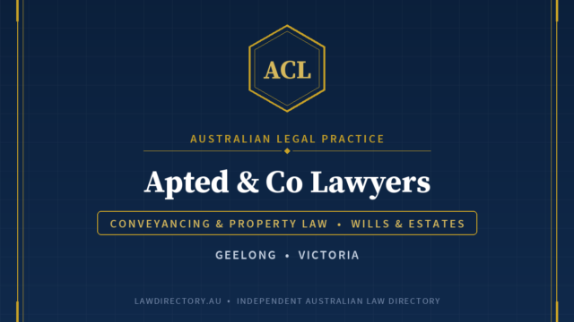 Apted & Co Lawyers — listing card on LawDirectory.au