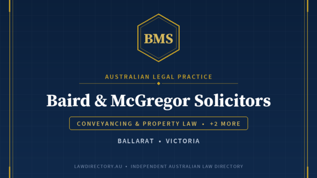 Baird & McGregor Solicitors — listing card on LawDirectory.au