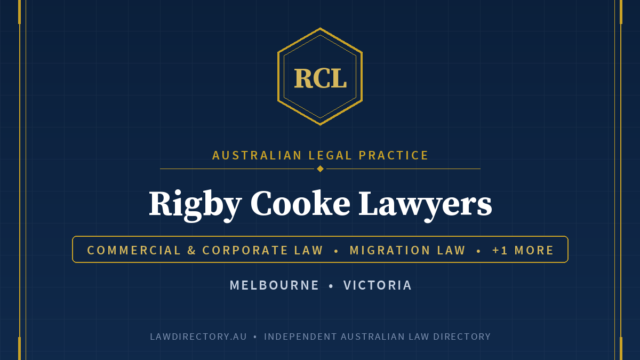 Rigby Cooke Lawyers Melbourne — listing card on LawDirectory.au