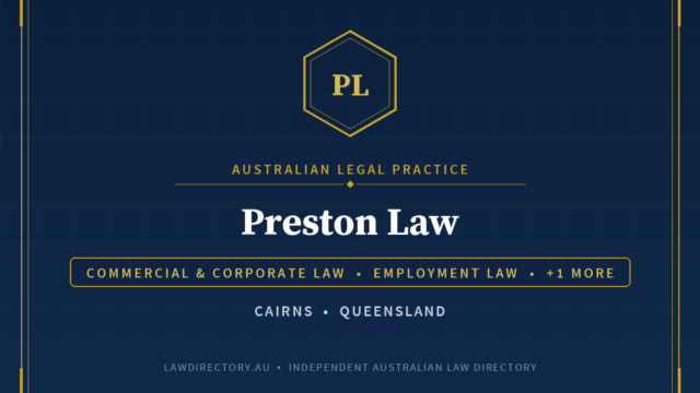 Preston Law Cairns — listing card on LawDirectory.au