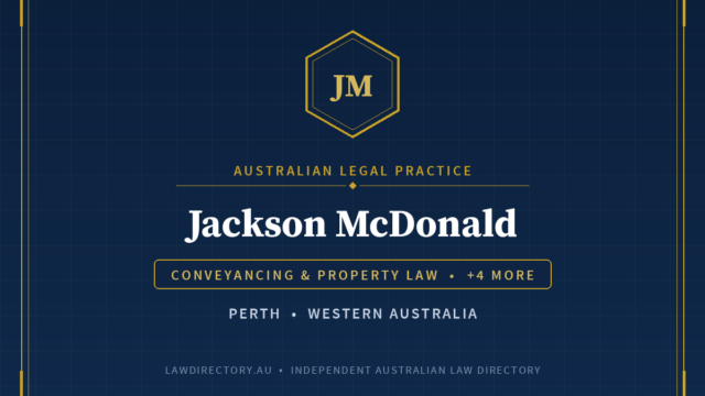Jackson McDonald Perth — listing card on LawDirectory.au