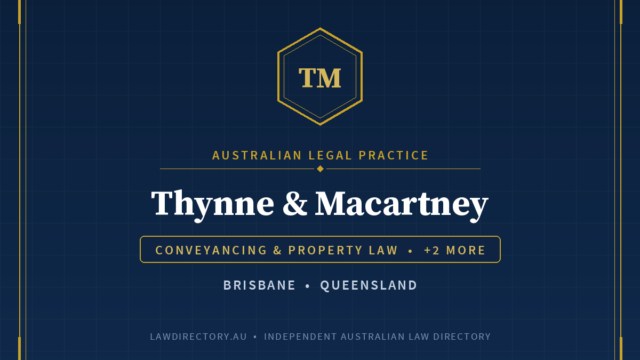 Thynne & Macartney Brisbane — listing card on LawDirectory.au