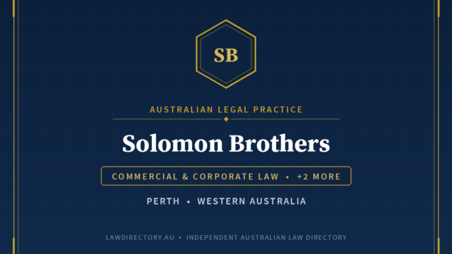 Solomon Brothers Perth — listing card on LawDirectory.au