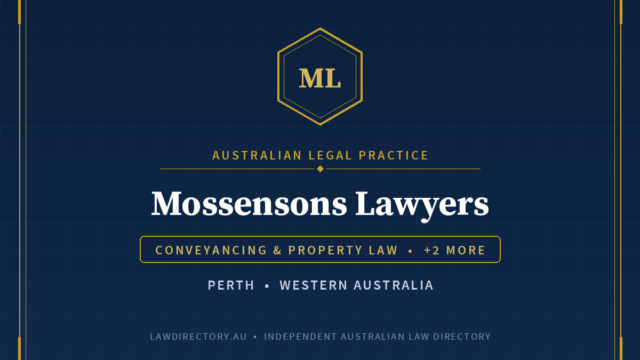 Mossensons Lawyers Perth — listing card on LawDirectory.au