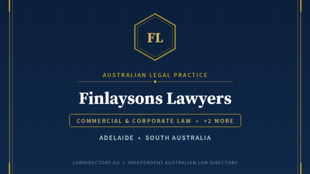 Finlaysons Lawyers Adelaide — listing card on LawDirectory.au