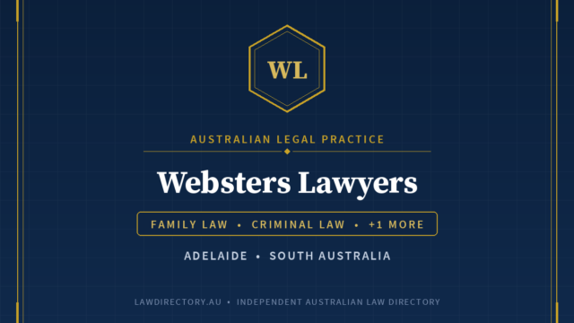 Websters Lawyers Adelaide — listing card on LawDirectory.au