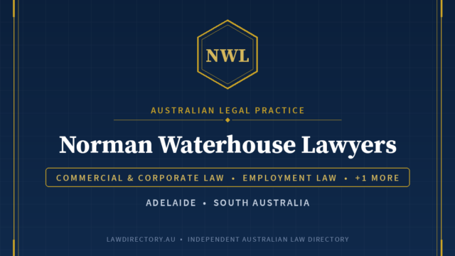 Norman Waterhouse Lawyers — listing card on LawDirectory.au