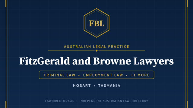 FitzGerald and Browne Lawyers Hobart — listing card on LawDirectory.au