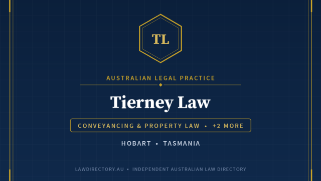 Tierney Law Hobart — listing card on LawDirectory.au