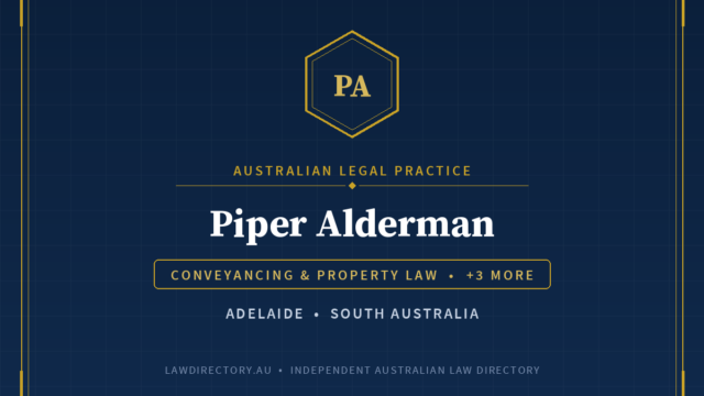 Piper Alderman Adelaide — listing card on LawDirectory.au