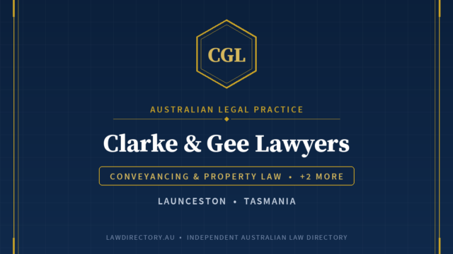 Clarke & Gee Lawyers Launceston — listing card on LawDirectory.au