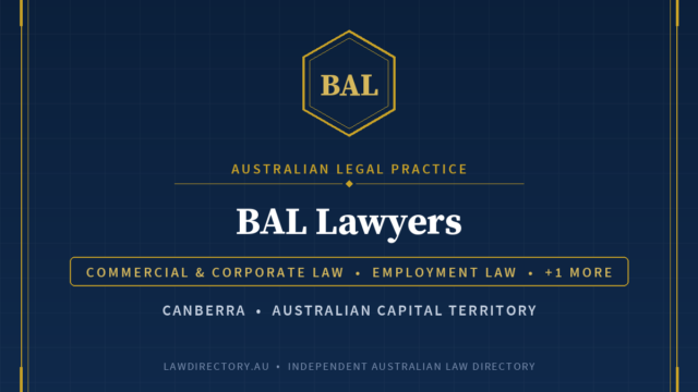BAL Lawyers Canberra — listing card on LawDirectory.au