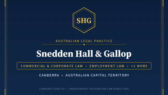 Snedden Hall & Gallop Canberra — listing card on LawDirectory.au