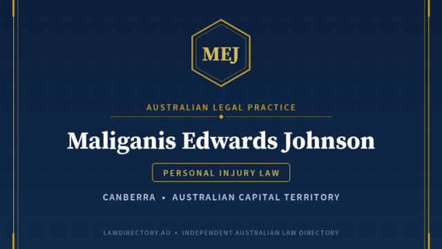 Maliganis Edwards Johnson Canberra — listing card on LawDirectory.au