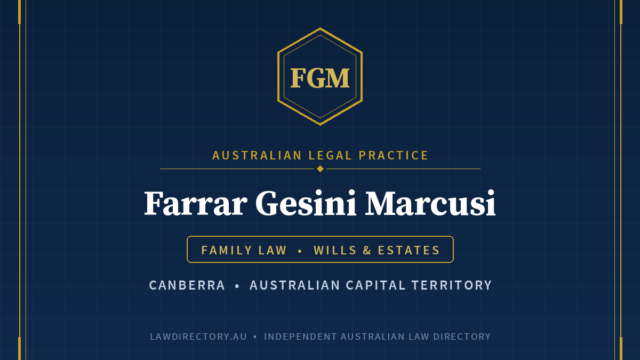Farrar Gesini Marcusi Canberra — listing card on LawDirectory.au