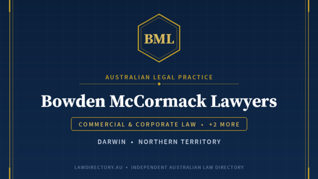 Bowden McCormack Lawyers Darwin — listing card on LawDirectory.au